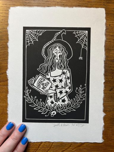 Spells and Hexes linocut art print by Ruth Joyce Art